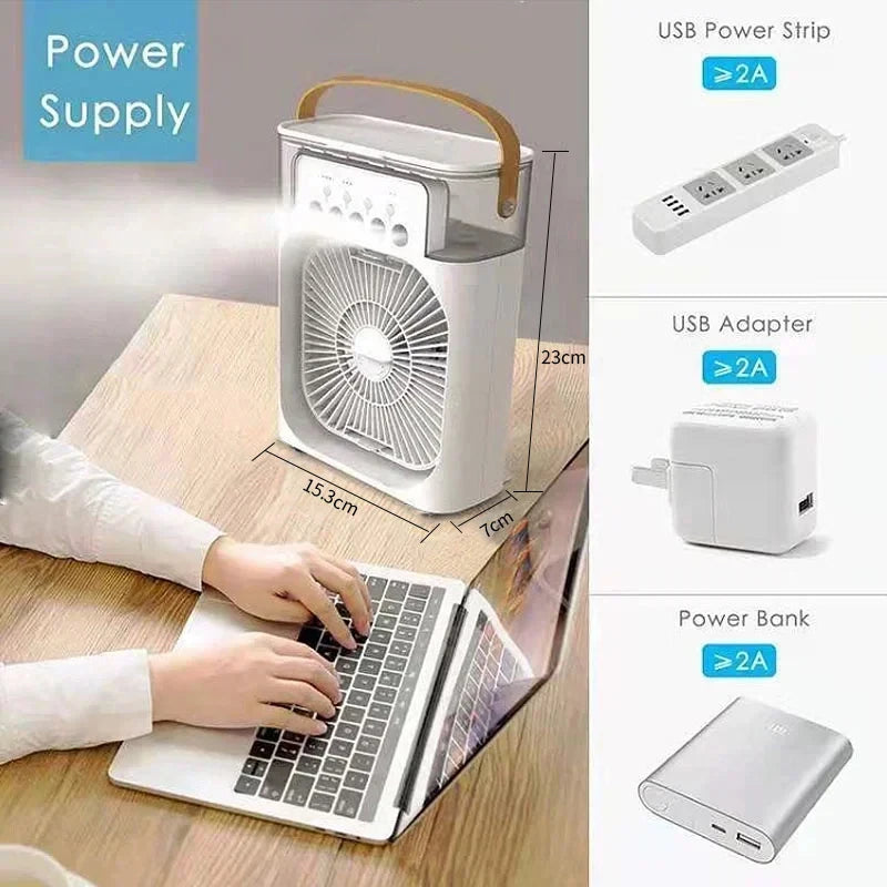 3-in-1 Portable Mini Air Cooler - Evaporative Air Conditioner & Humidifier Fan