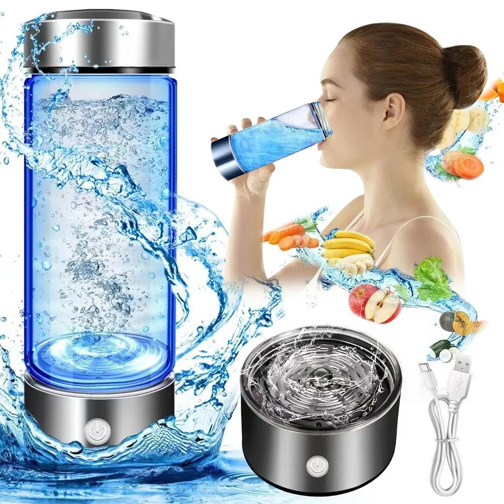Portable Hydrogen-Rich Water Generator Bottle (420ml)