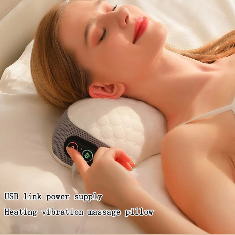 Heated Memory Foam Neck & Lumbar Massage Pillow - USB Powered