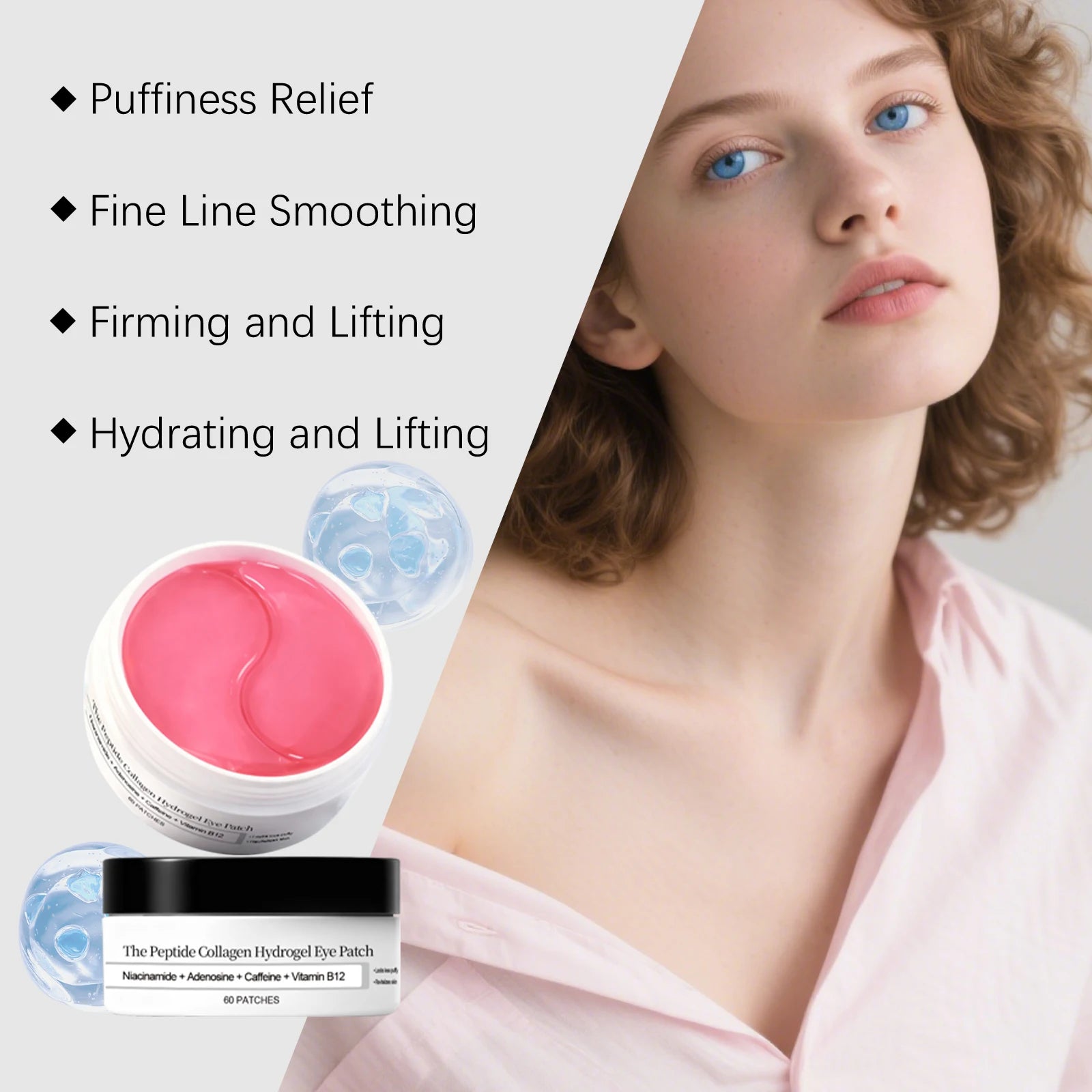 Hoygi Peptide Collagen Hydrogel Eye Patches - Reduce Wrinkles & Dark Circles