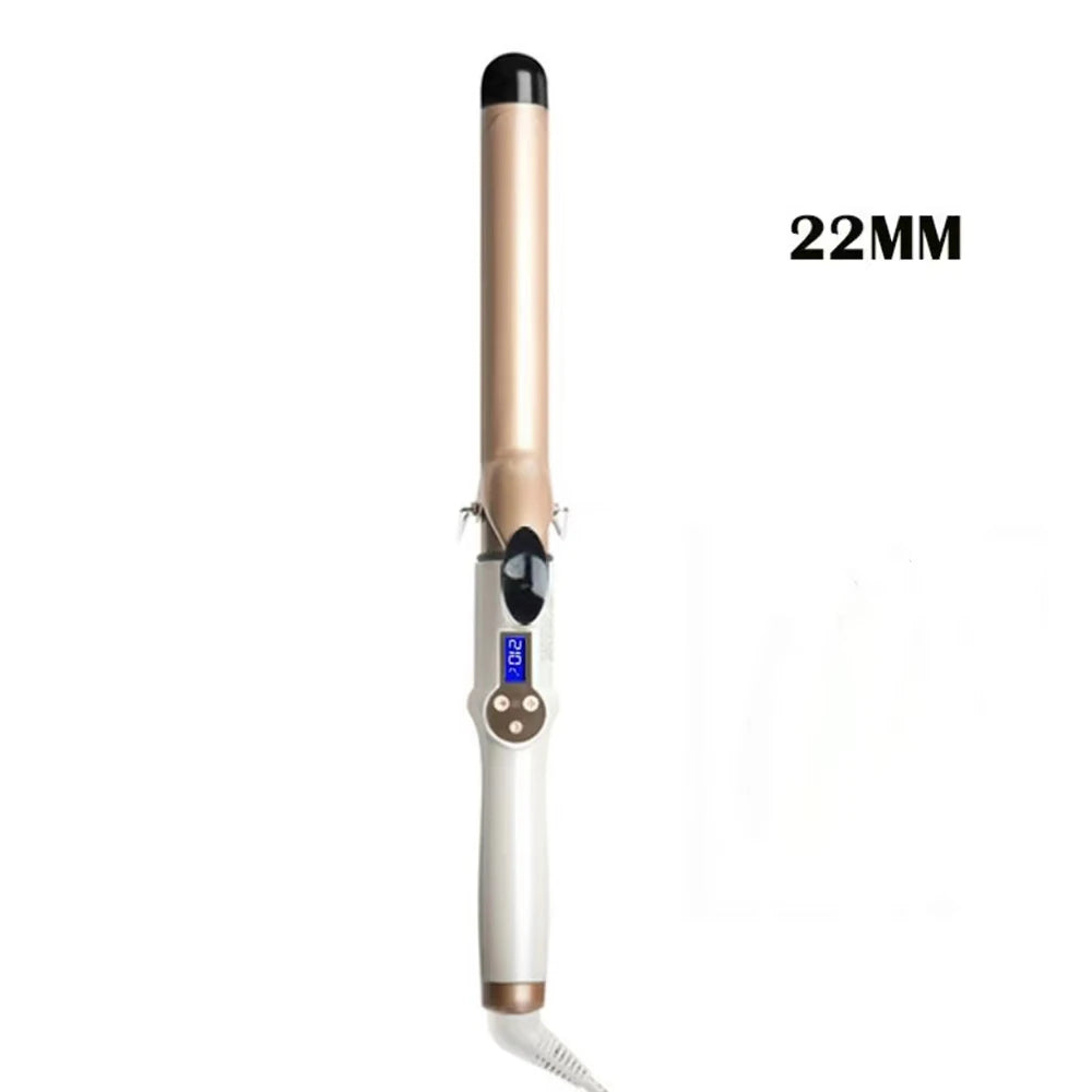 Professional Ceramic Hair Curling Iron - Multiple Sizes (9mm to 38mm) - Electric Salon Styling Wand with LCD Temperature Control
