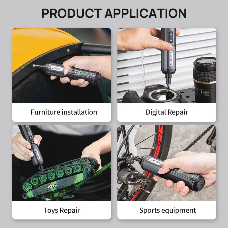 Deli Mini Precision Electric Screwdriver Set - 2000mAh USB Rechargeable