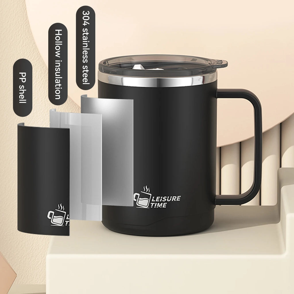 WORTHBUY Insulated Stainless Steel Coffee Mug with Handle (500ml)