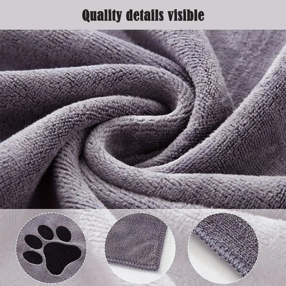 High-Absorbent Microfiber Pet Bath Towel for Dogs and Cats
