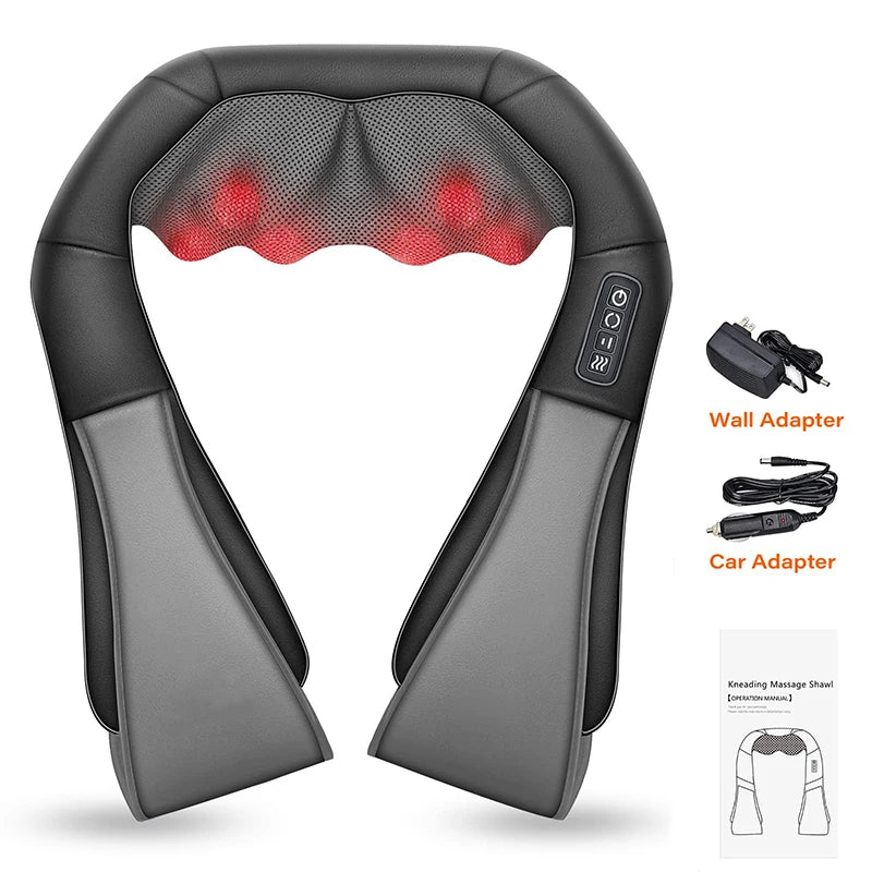 4D Shiatsu Neck & Shoulder Massager with Deep Tissue Heat