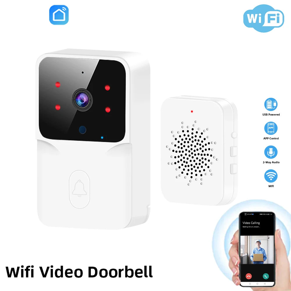 Wireless WiFi Video Doorbell - HD Smart Home Security Camera with Two-Way Audio, Night Vision & Voice Changer