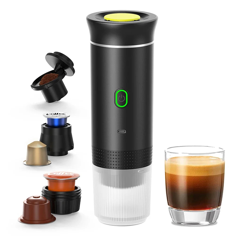 3-in-1 Portable Electric Espresso Maker - Travel Friendly