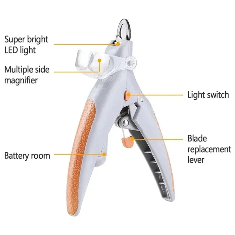 Professional LED Light Pet Nail Clipper with Safety Guard