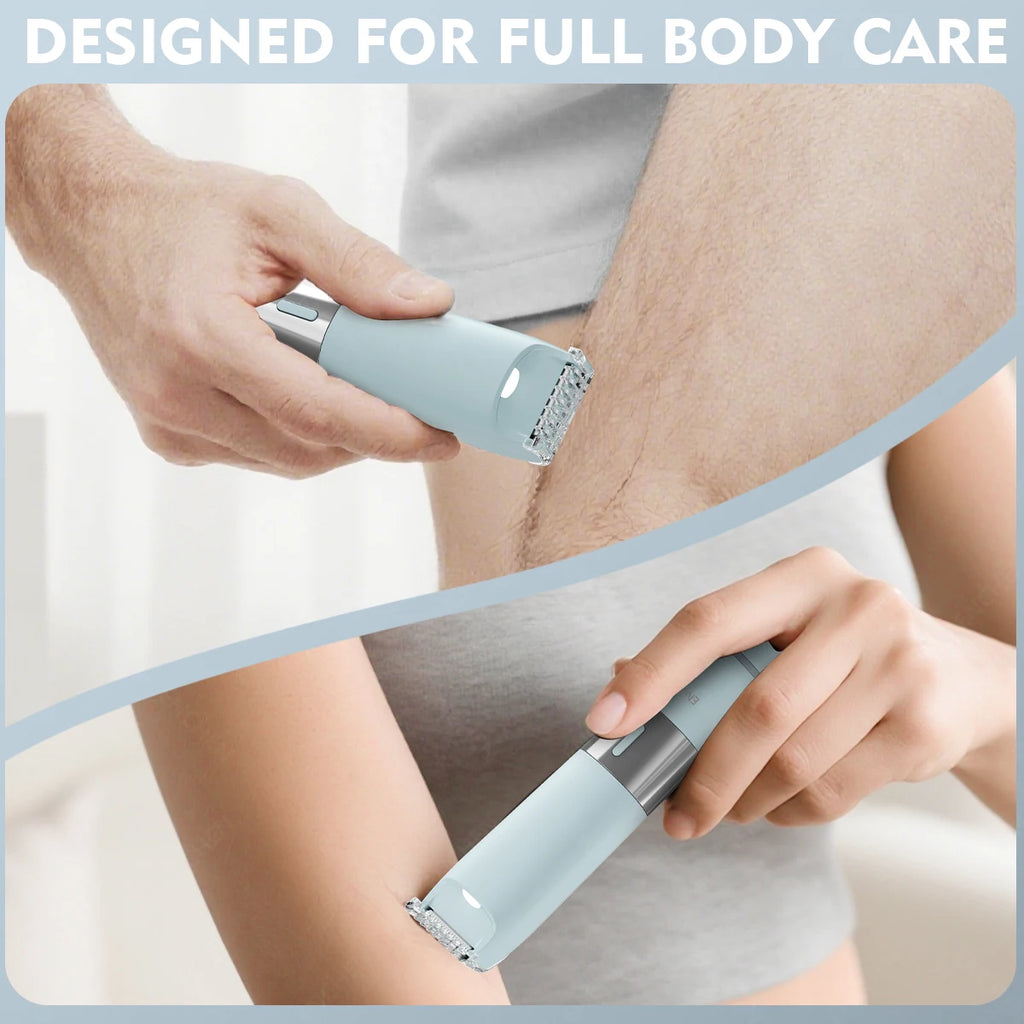 Professional Electric Body Trimmer - Portable 2-in-1 Shaver for Facial & Body Hair