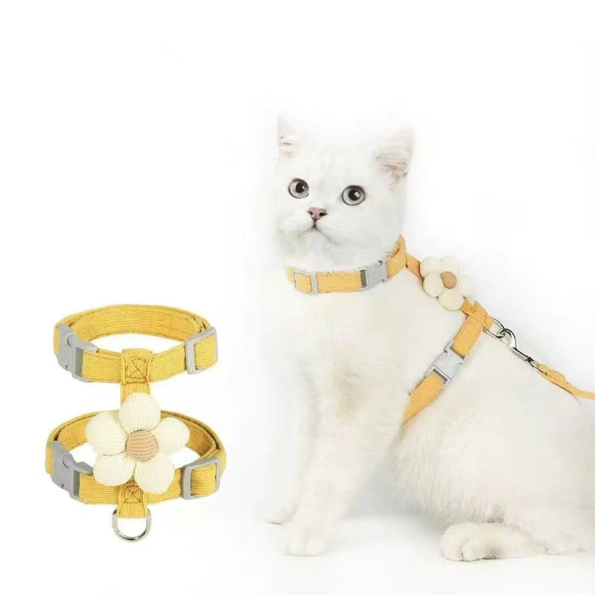 Adjustable Escape-Proof Cat Harness and Leash Walking Set