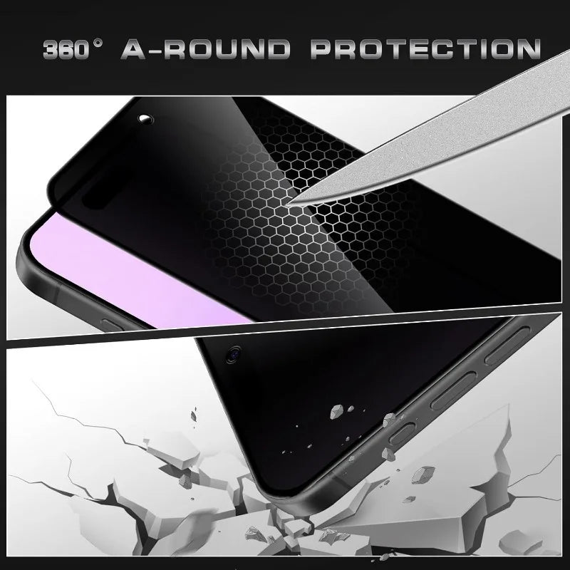 iPhone 17 Series Privacy Tempered Glass - Anti-Spy Screen Protector with Easy Install Kit