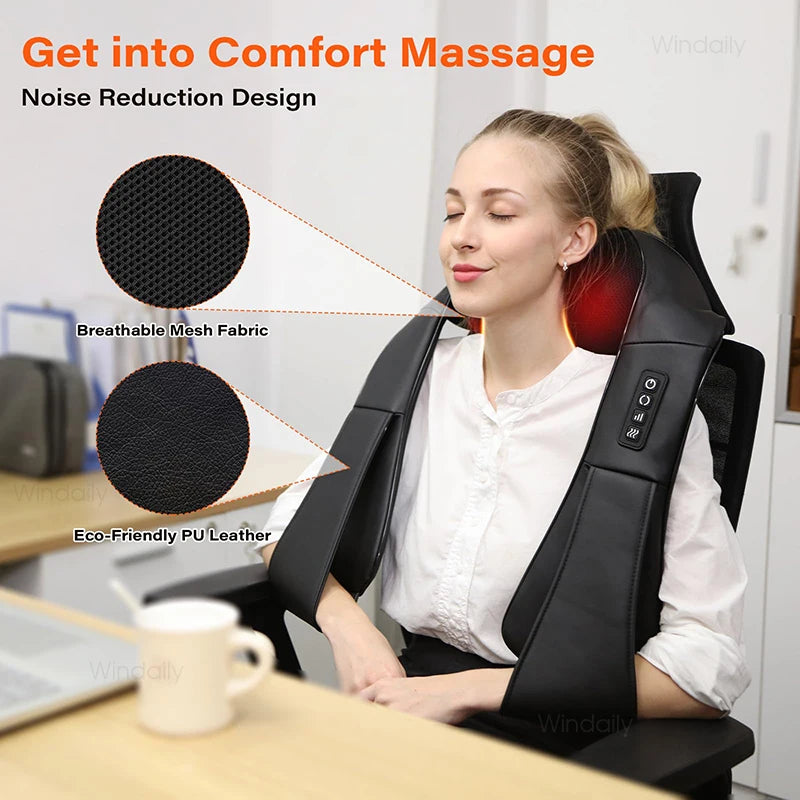 4D Shiatsu Neck & Shoulder Massager with Deep Tissue Heat