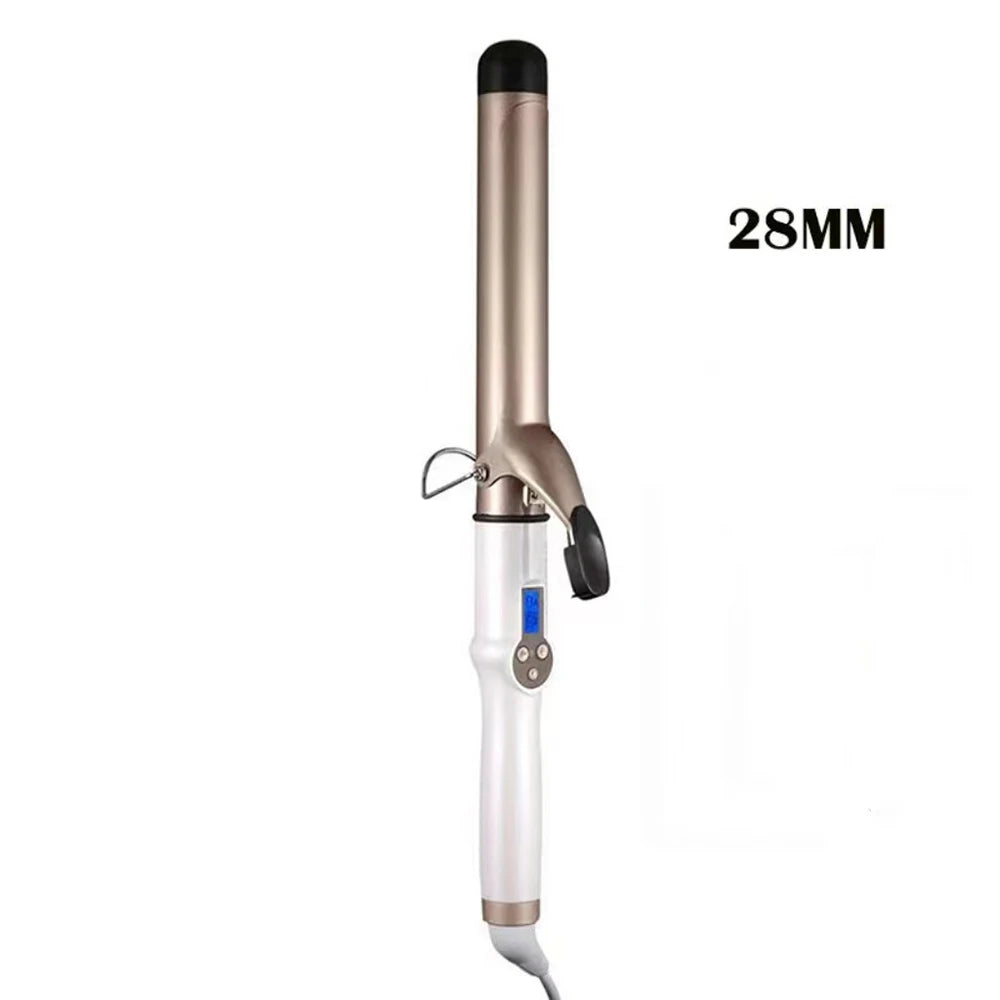 Professional Ceramic Hair Curling Iron - Multiple Sizes (9mm to 38mm) - Electric Salon Styling Wand with LCD Temperature Control