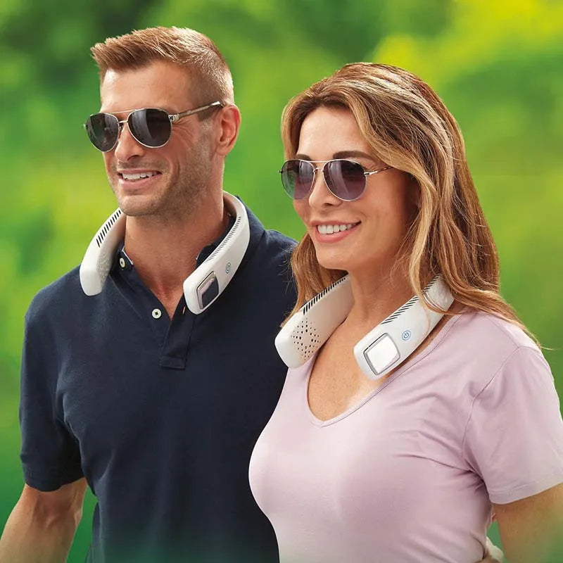 Portable Bladeless Neck Fan - 3-Speed USB Rechargeable Air Cooler