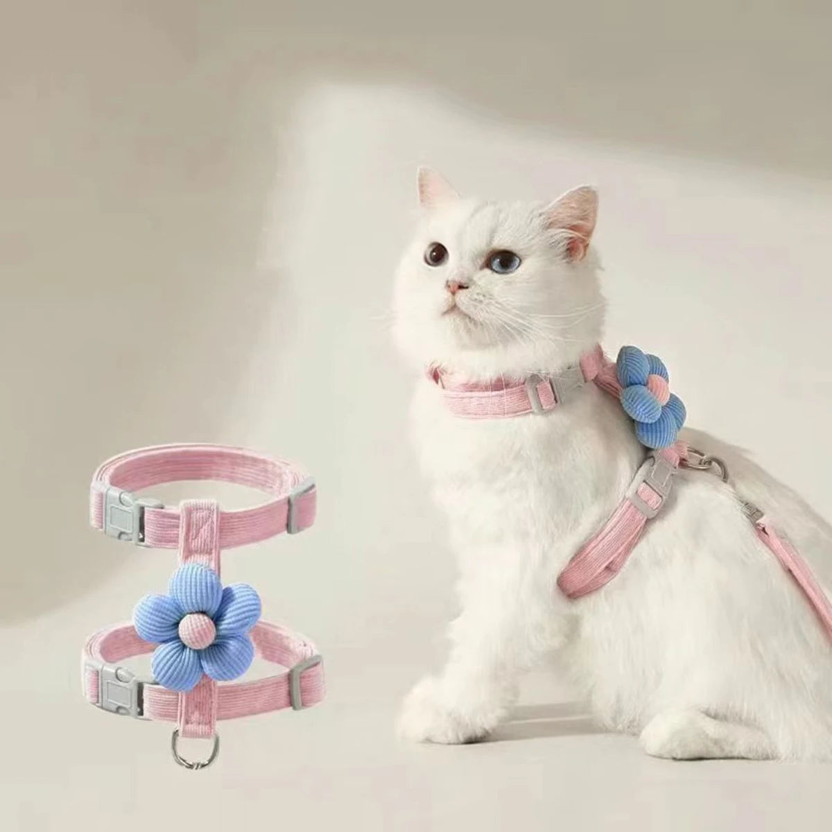 Adjustable Escape-Proof Cat Harness and Leash Walking Set