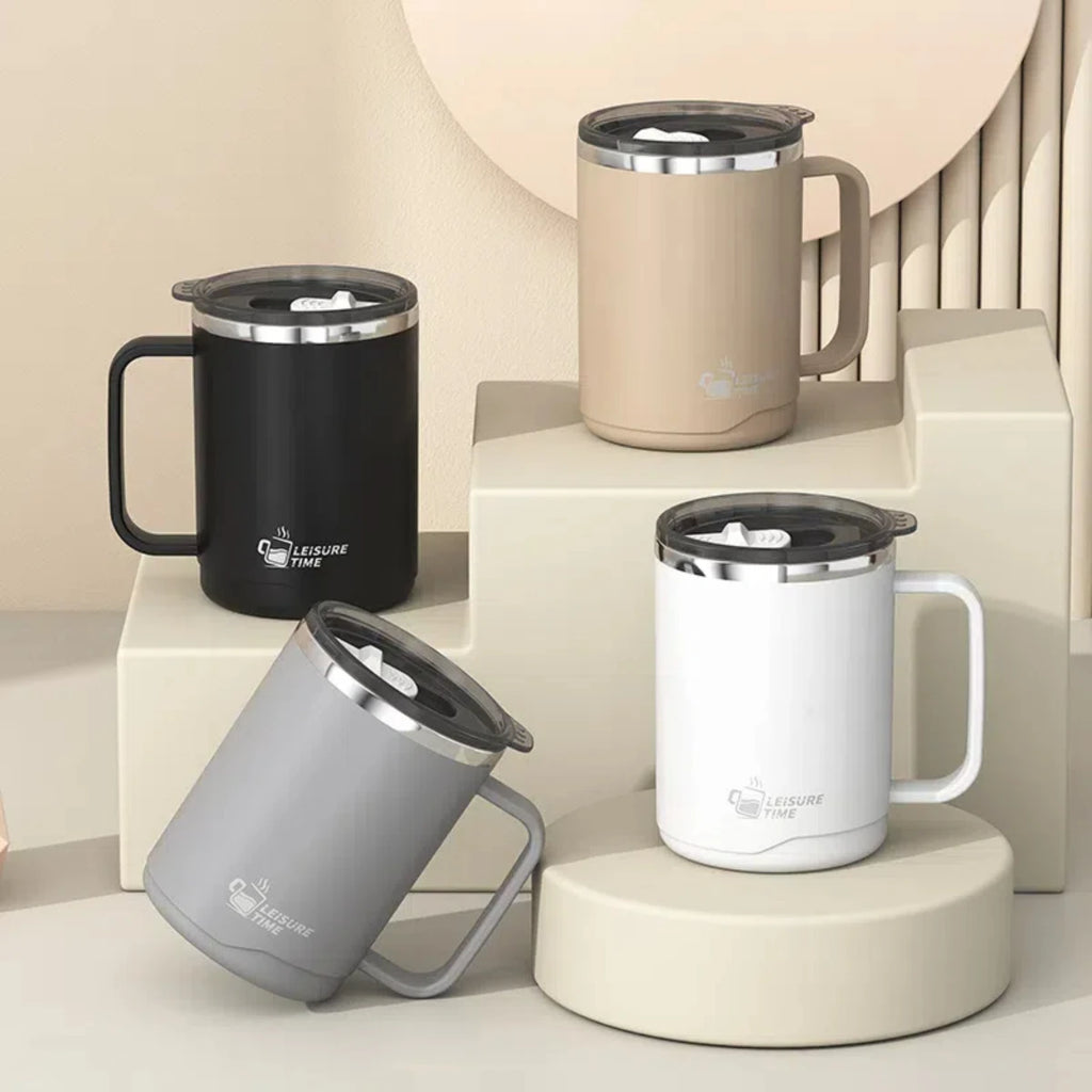 WORTHBUY Insulated Stainless Steel Coffee Mug with Handle (500ml)