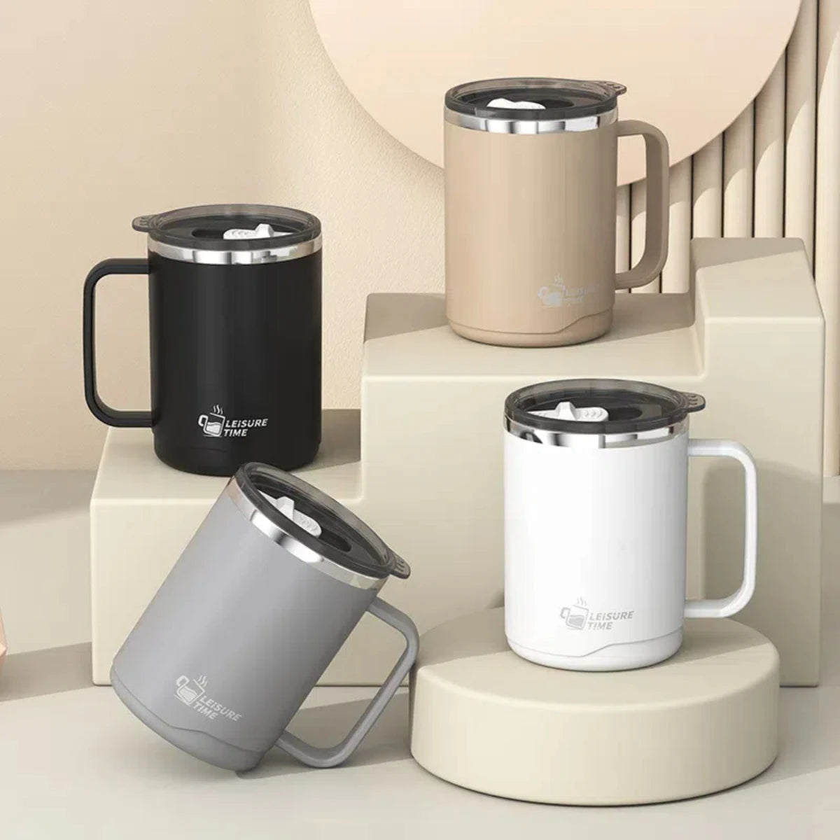 WORTHBUY Insulated Stainless Steel Coffee Mug with Handle (500ml)