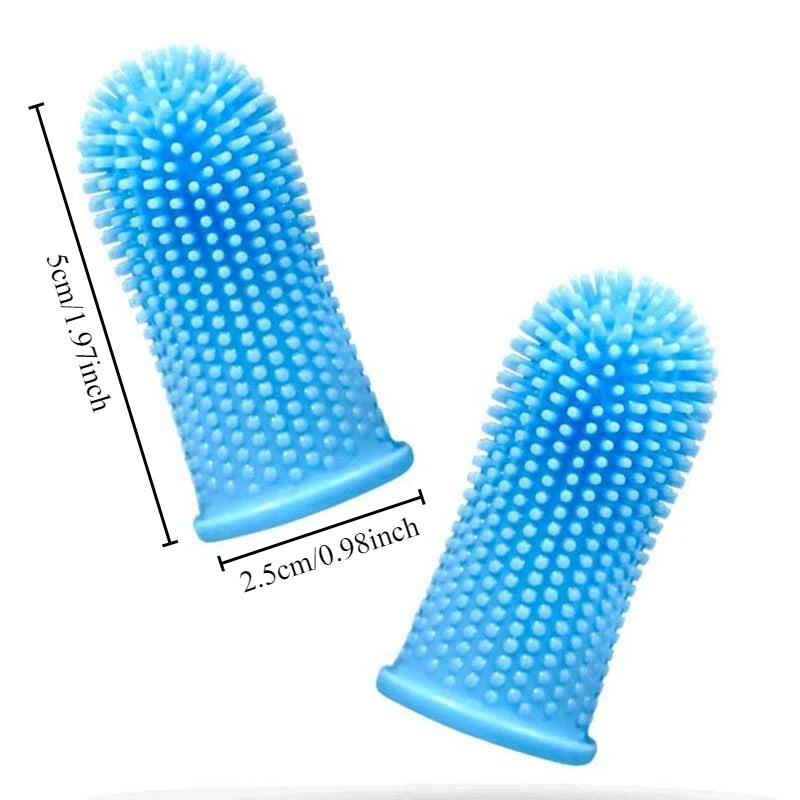 Super Soft Silicone Pet Finger Toothbrush Set with Hygiene Case