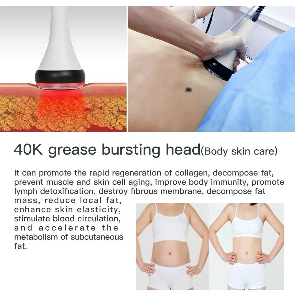 Professional 40K Ultrasonic Cavitation & RF Body Sculpting Machine - Home Beauty Spa for Skin Tightening & Weight Loss