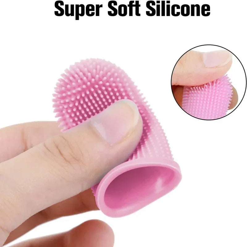 Super Soft Silicone Pet Finger Toothbrush Set with Hygiene Case