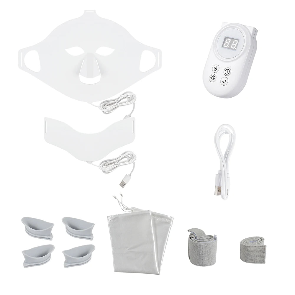 Professional 3D Silicone LED Mask - Red Light Therapy for Face and Neck (Wireless & Rechargeable)