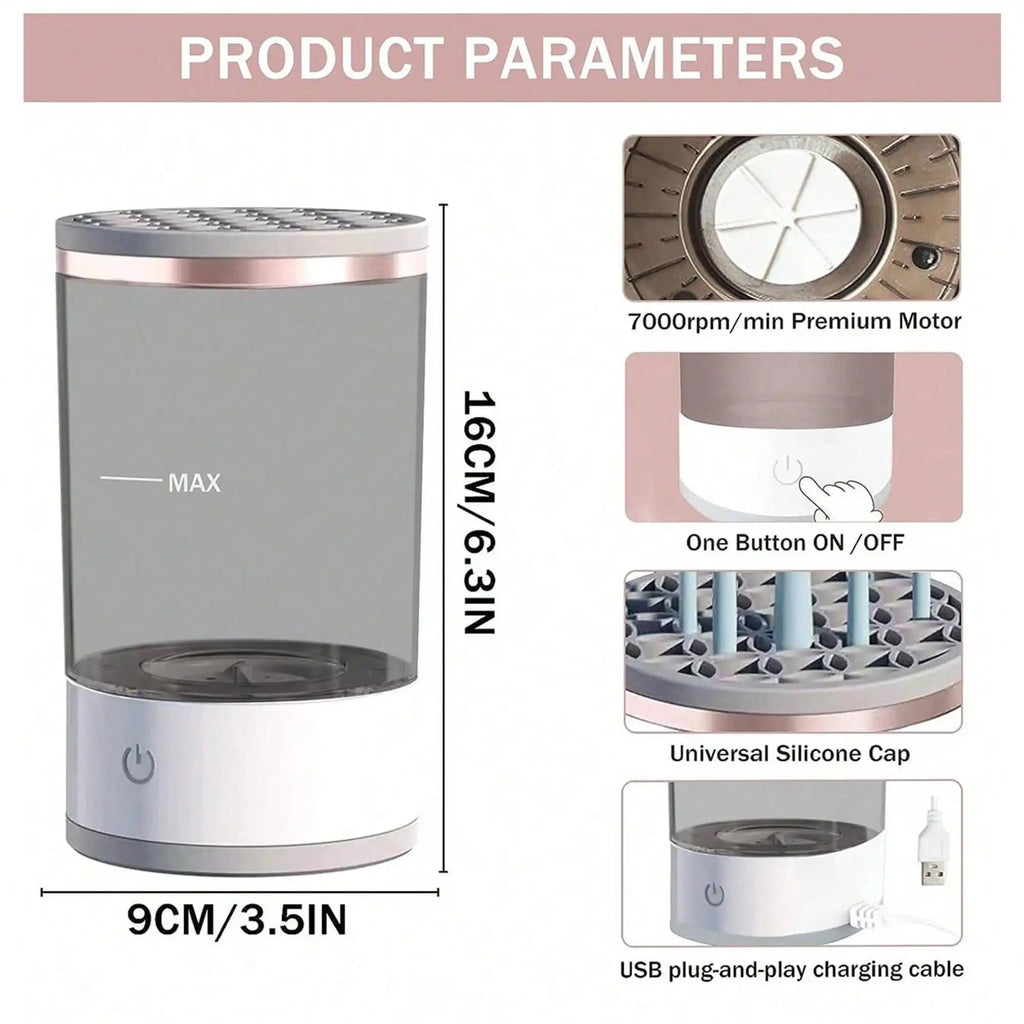 Automatic Electric Makeup Brush Cleaner - Spin & Dry Cleaning Machine