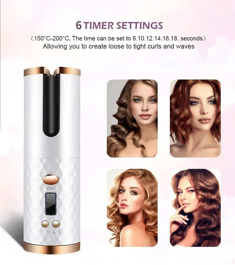 Automatic Wireless Hair Curler - Professional Portable Hair Styling Tool
