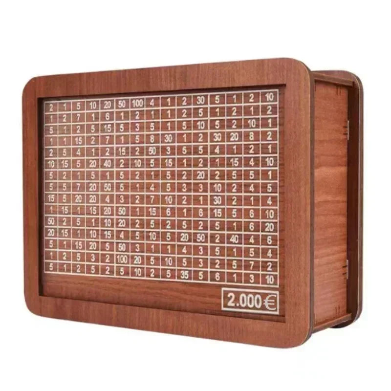 Wooden Money Box with Incremental Saving Goals