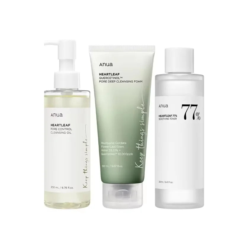 ANUA Heartleaf 77% Soothing Skincare Set.