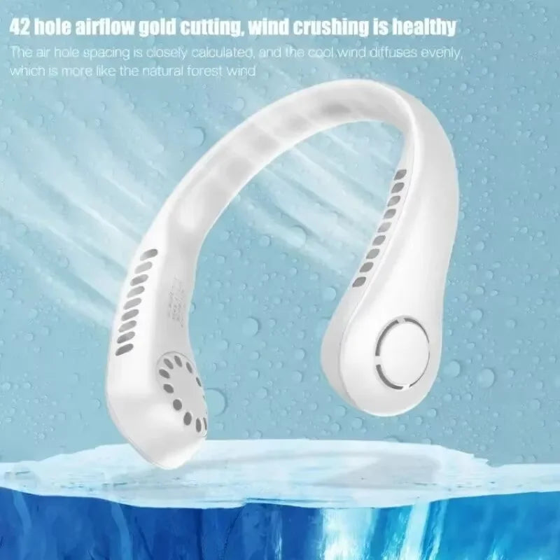 Portable Bladeless Neck Fan - Rechargeable Hands-Free Air Cooler