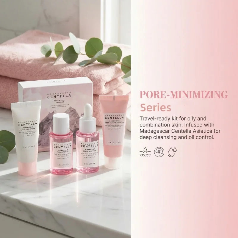 SKIN1004 Madagascar Centella Poremizing Travel Kit - 4 Piece Pink Salt Set