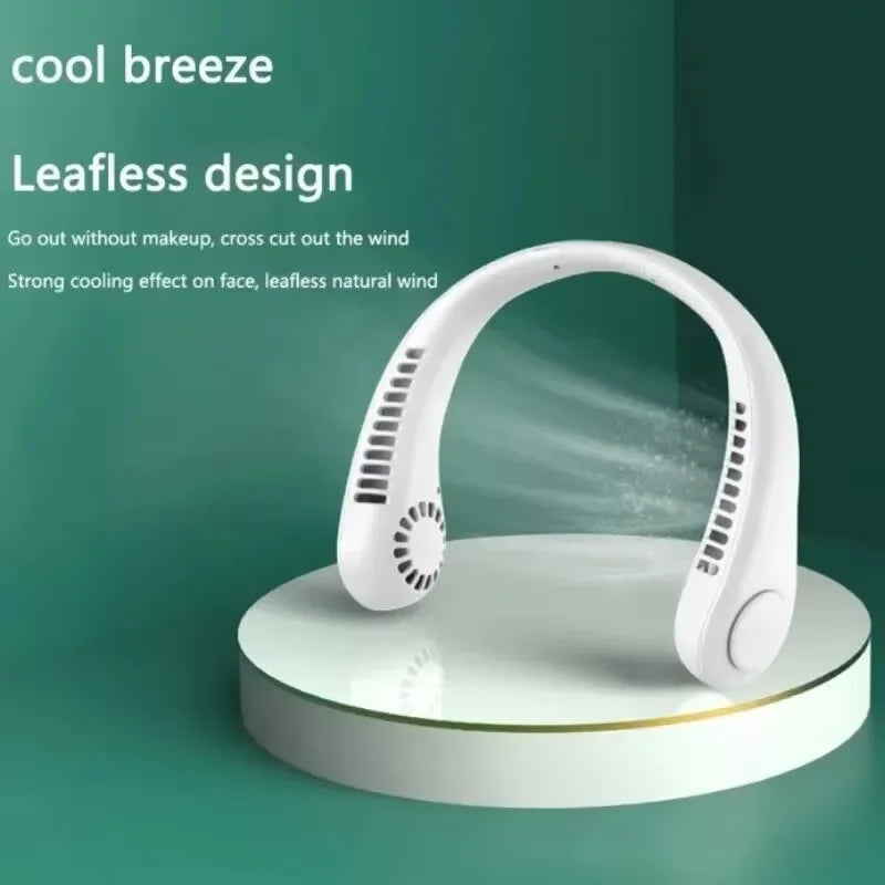 Portable Bladeless Neck Fan - Rechargeable Hands-Free Air Cooler
