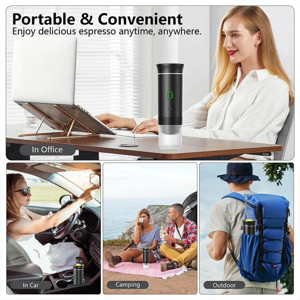 3-in-1 Portable Electric Espresso Maker - Travel Friendly