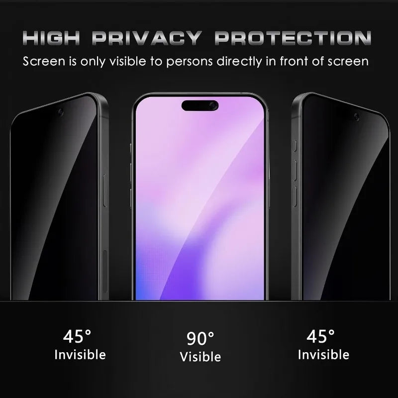 iPhone 17 Series Privacy Tempered Glass - Anti-Spy Screen Protector with Easy Install Kit