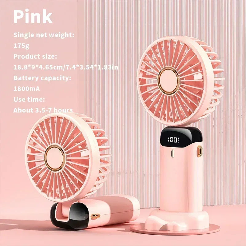 4-in-1 USB Handheld Mini Fan - Foldable Portable Neck Hanging Fan go