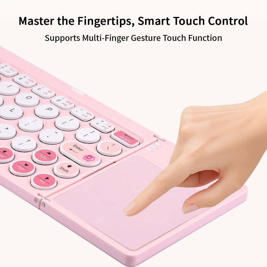 GEEZER Cute Portable Bluetooth Keyboard - Foldable & Multi-Device Wireless Keyboard for iPad, Laptop & Phone