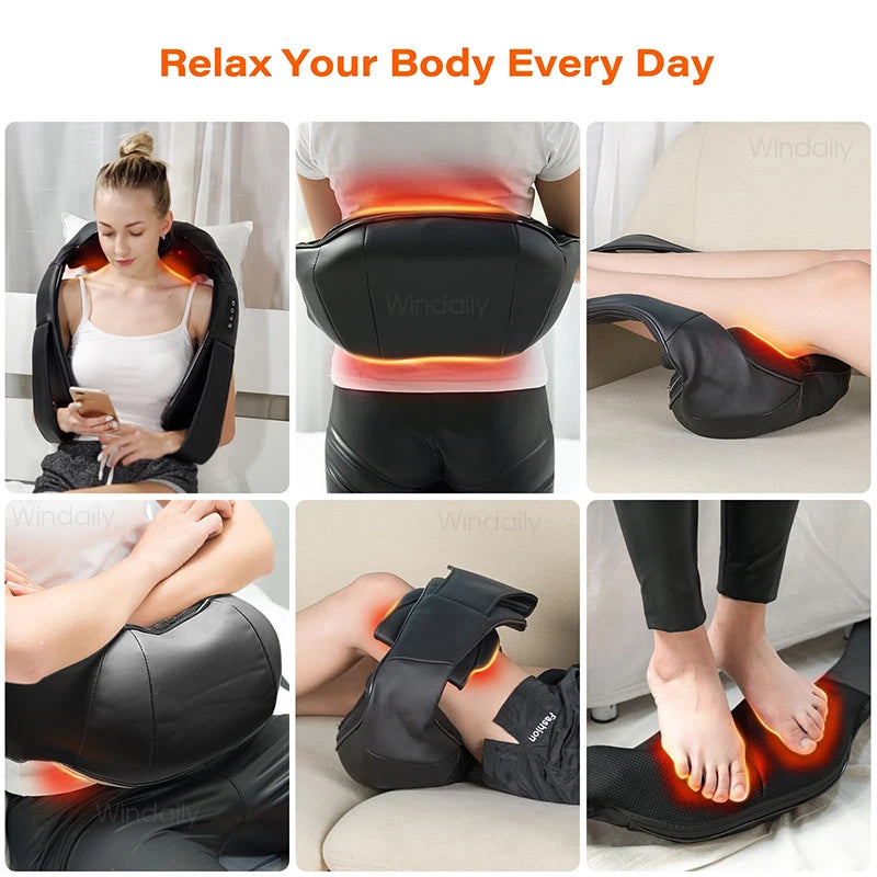 4D Shiatsu Neck & Shoulder Massager with Deep Tissue Heat