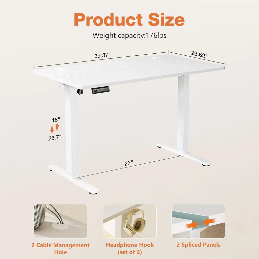Electric Height-Adjustable Standing Desk (40x24")