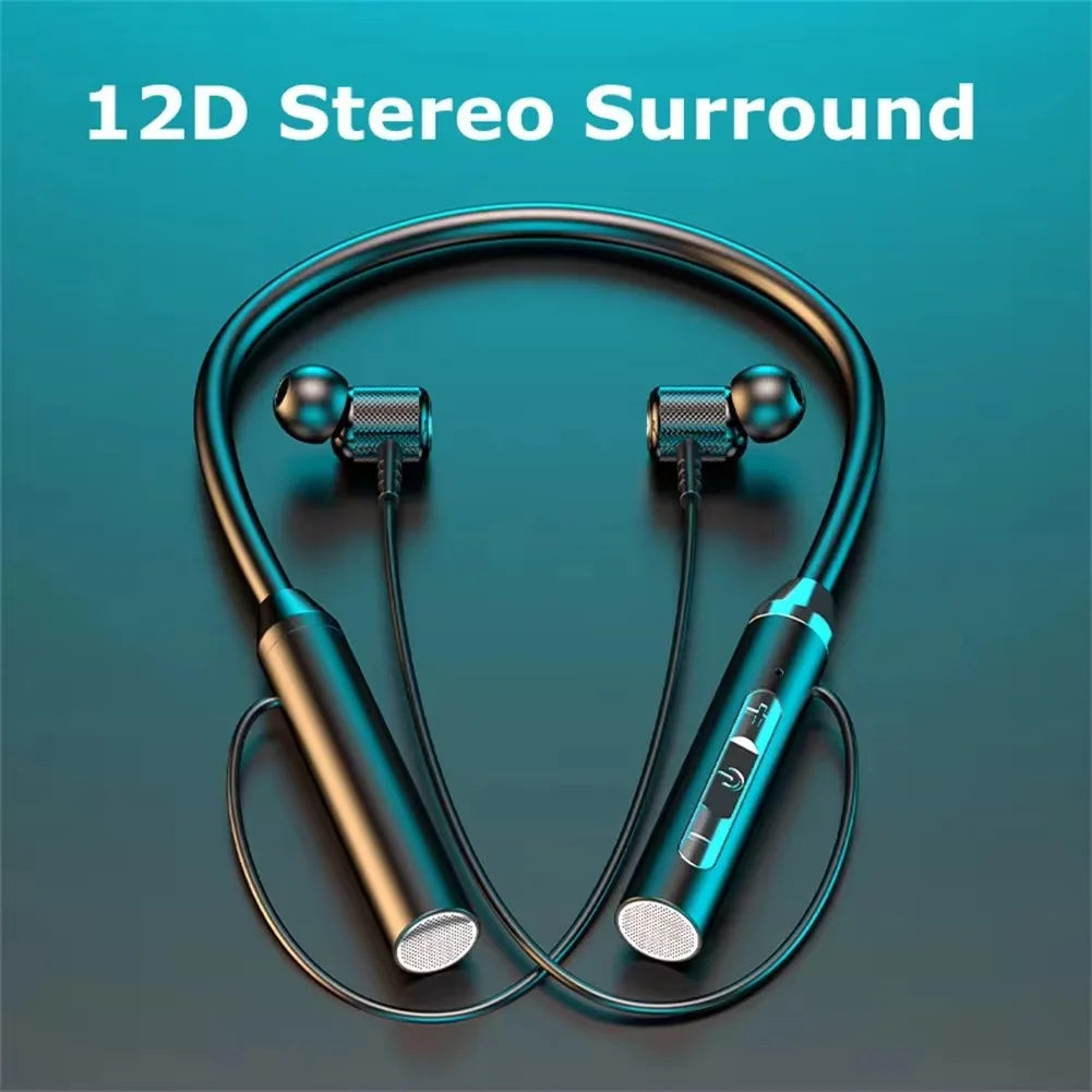 Wireless Bluetooth Neckband Headphones - Stereo Sports Headset with LED Display