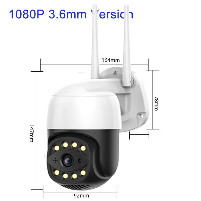 5MP Outdoor WiFi Security Camera - 5x Optical Zoom PTZ Surveillance with Auto Tracking & Night Vision