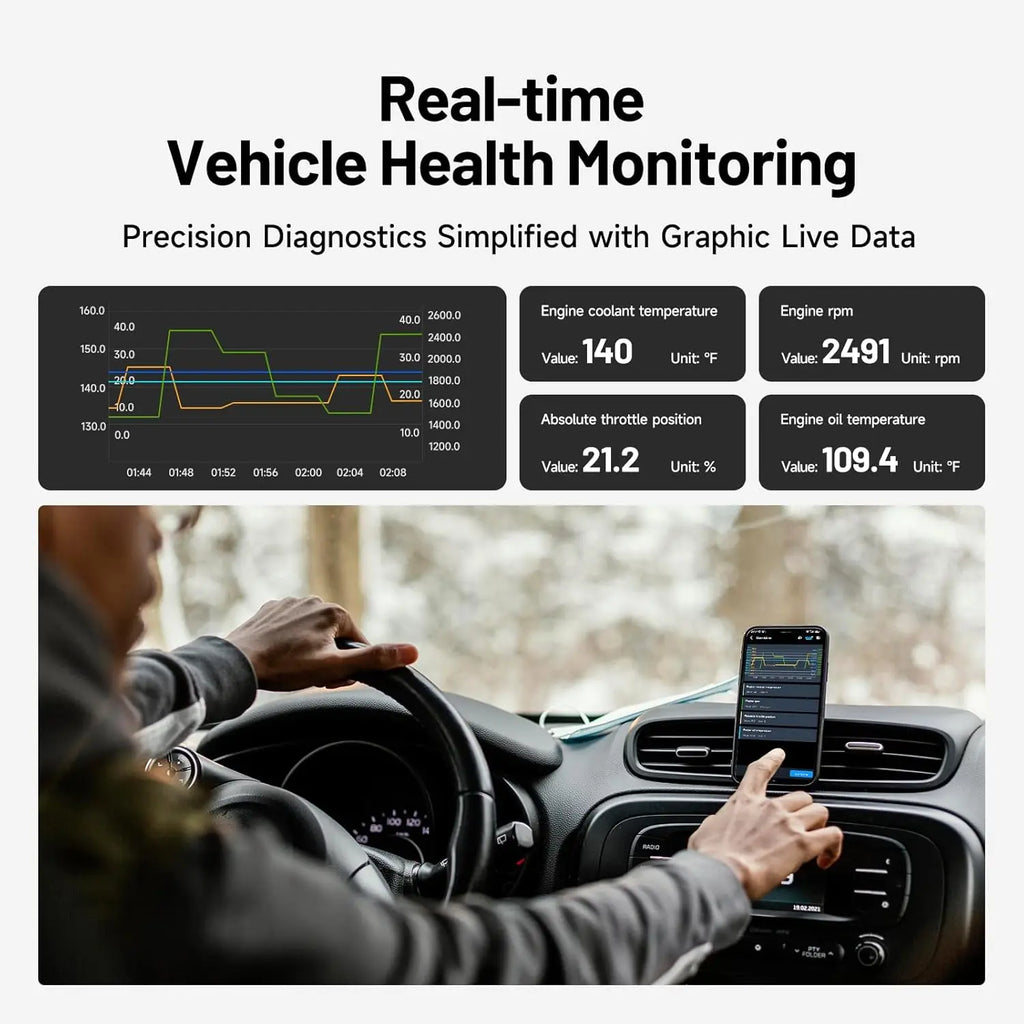 TOPDON CarPal Bluetooth OBD2 Scanner - Full System Diagnostic Tool for iOS & Android - Car Health & Smog Check
