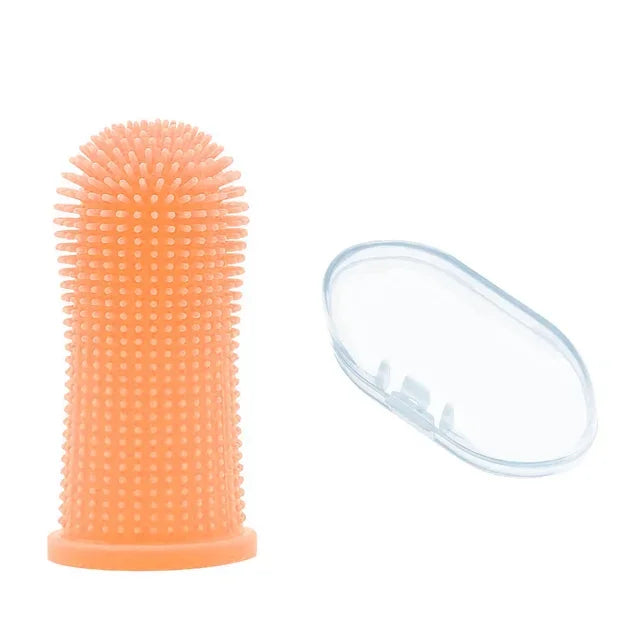 Super Soft Silicone Pet Finger Toothbrush Set with Hygiene Case