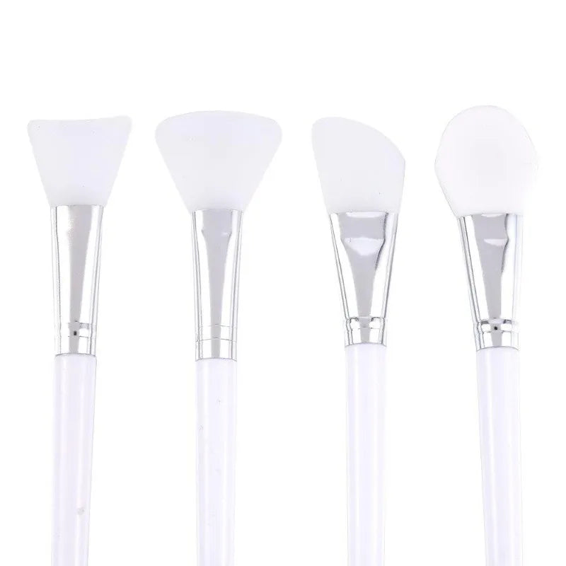 4-Piece Silicone Facial Mask Brush Set - Hygienic Skincare Applicators