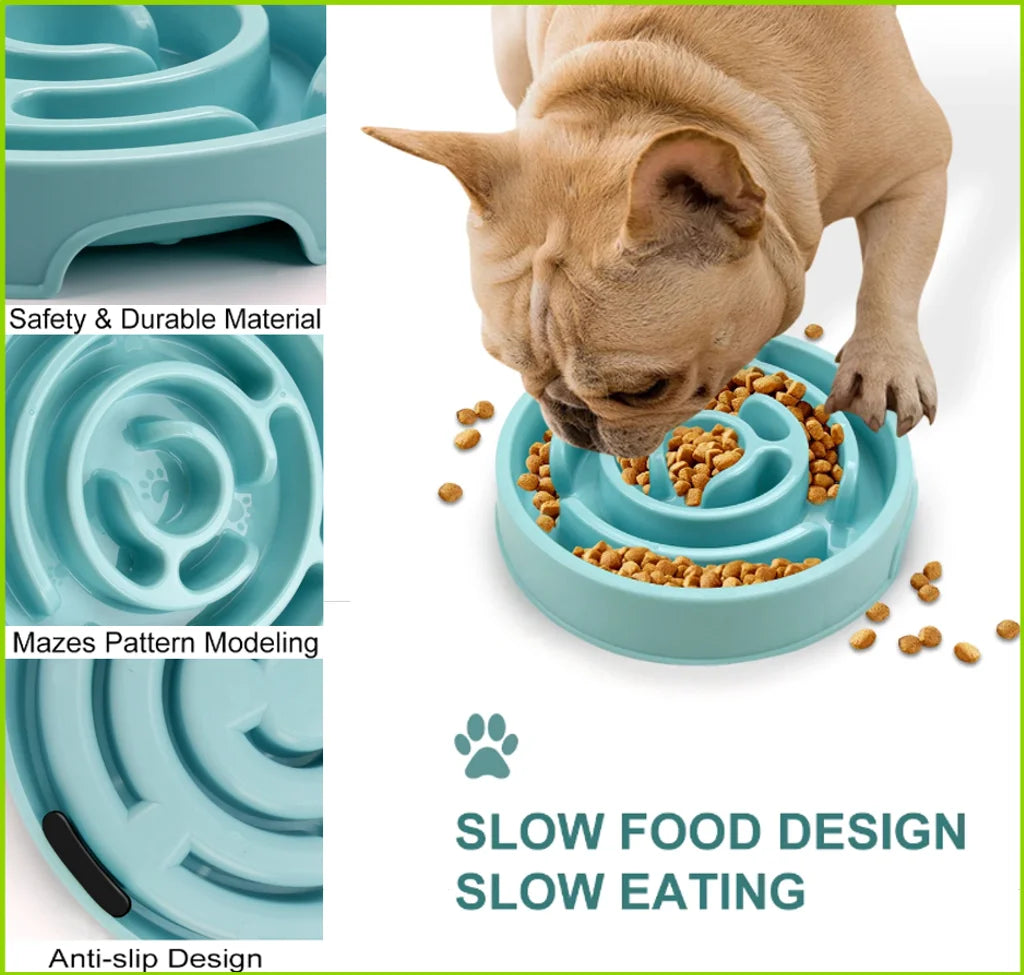 Non-Slip Slow Feeder Dog Bowl for Small to Large Breeds