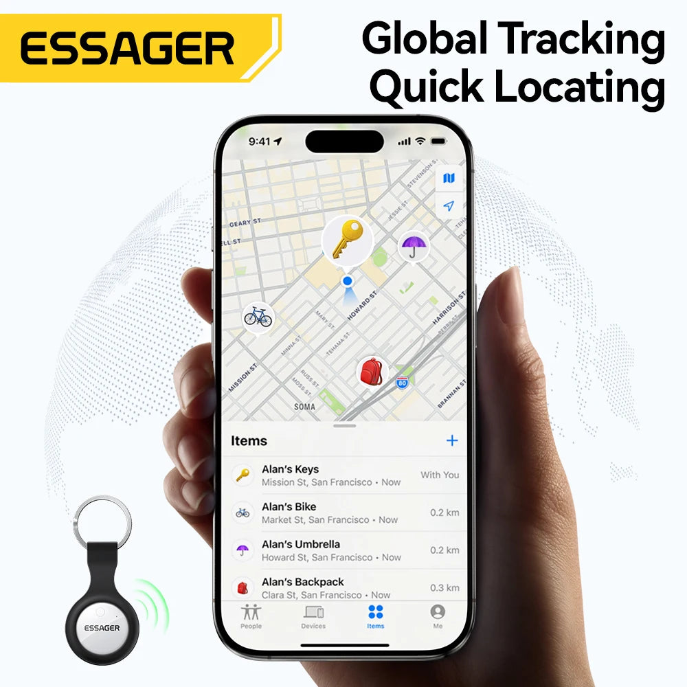 ESSAGER SmartTag Bluetooth Tracker - GPS Anti-Lost Locator for Keys & Pets