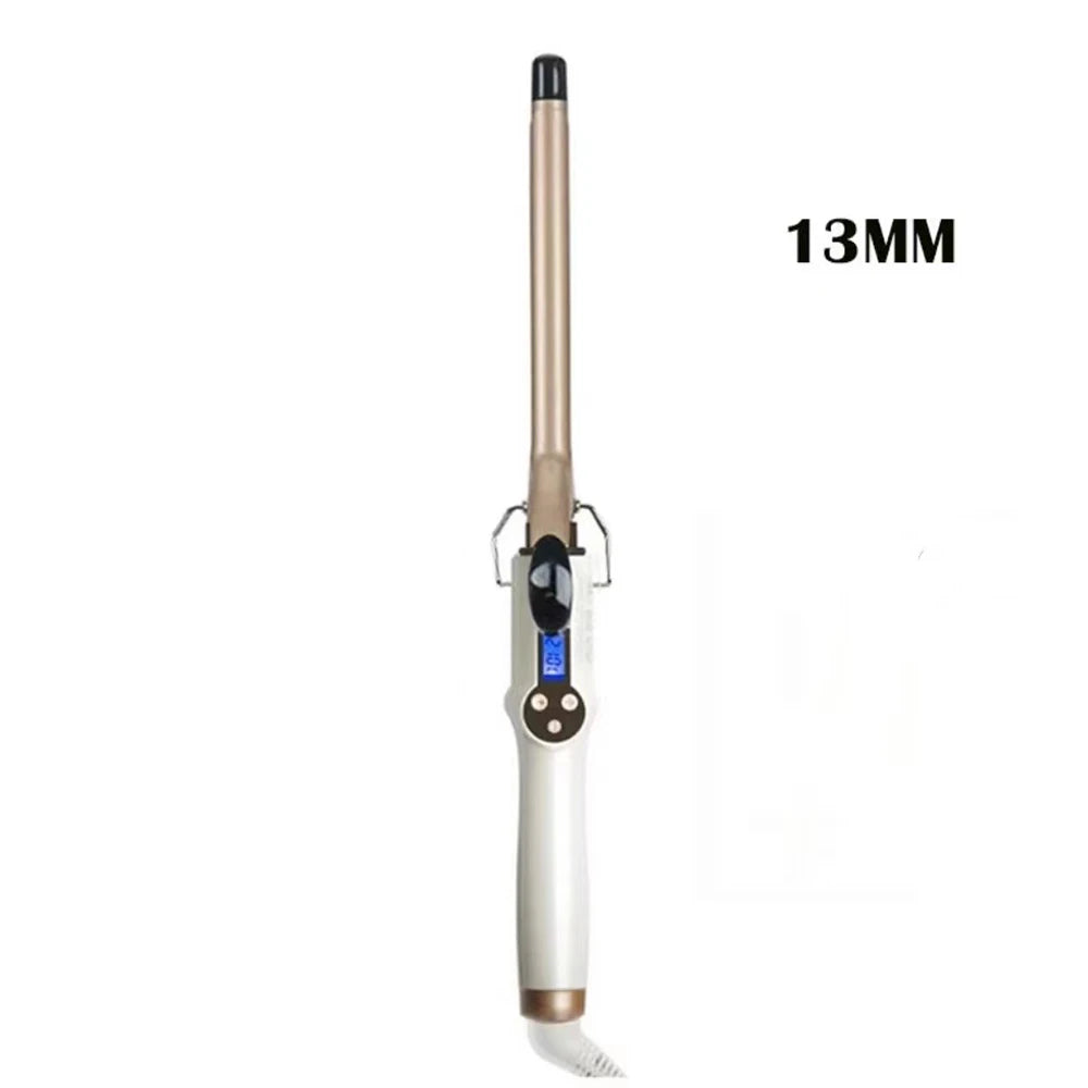 Professional Ceramic Hair Curling Iron - Multiple Sizes (9mm to 38mm) - Electric Salon Styling Wand with LCD Temperature Control